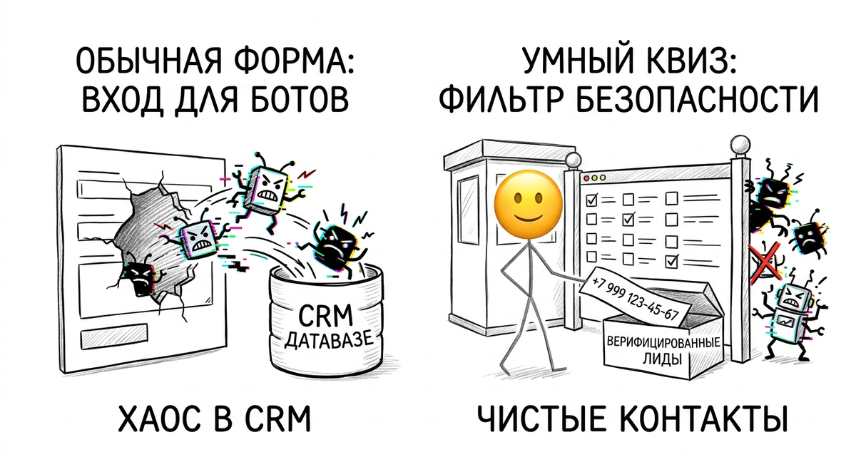 Как повысить конверсию заявок в продажу и отсечь нецелевой трафик из контекстной рекламы. Преимущества внедрения умного квиза вместо стандартной формы сбора контактов.