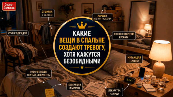 Спальня, которая должна успокаивать, а в итоге нервирует – какие вещи создают тревогу, хотя кажутся безобидными 😅