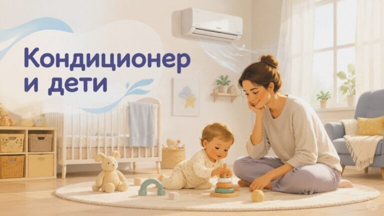    Иллюстрация к материалу: Кондиционер в детской: как настроить и безопасно использовать