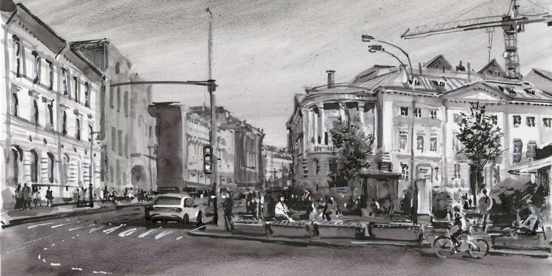 20260515 Мясницкая / Myasniskaya st., Moscow / А4 / plein air sketch