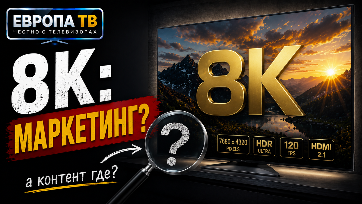 Почему 8K-телевизор пока почти бесполезен для обычного зрителя