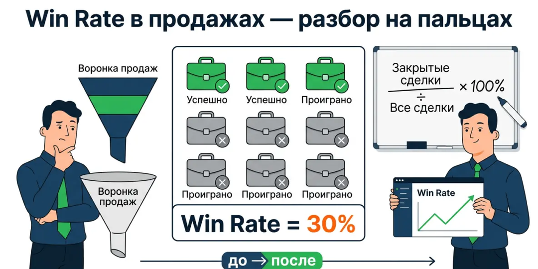 Как я научился управлять продажами через Win Rate: опыт от практика