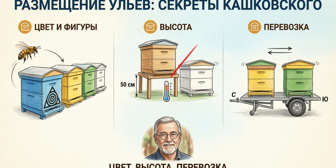Как размещать ульи на пасеке: цвет, высота, расстояние, ориентация по солнцу | Профессор Кашковский 🎨🐝