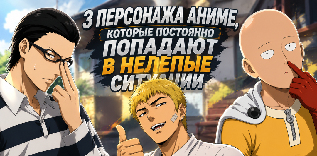 3 персонажа аниме, которые постоянно попадают в нелепые ситуации