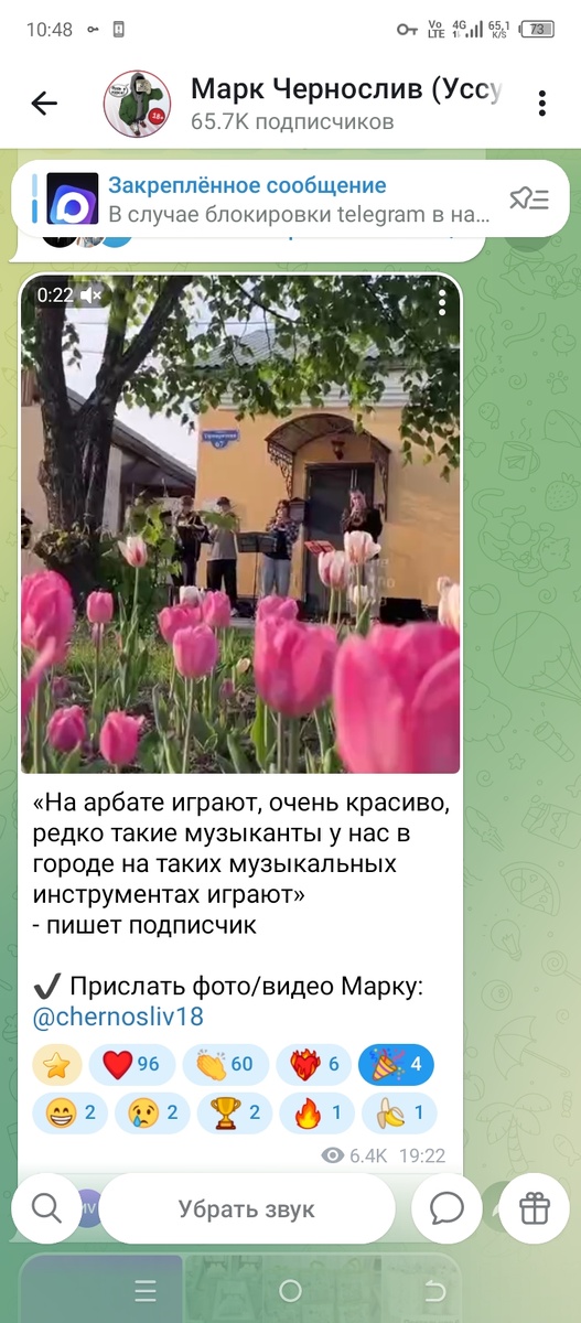 У нас в городе на местном "Арбате " Играют музыканты. Им кидают денежку кто хочет. Скриншот из нашего местного телеграм канала. 