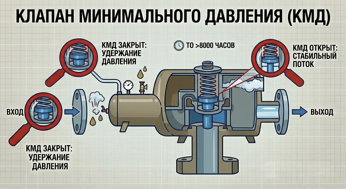 Клапан минимального давления
