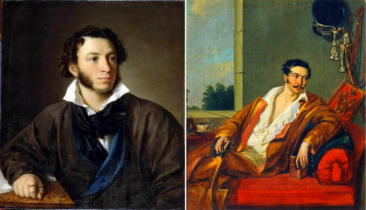 1. «Портрет А.С. Пушкина», Василий Тропинин, 1827 год. // 2. «Портрет князя В.Ф. Гагарина», Василий Тропинин, 1810 год.