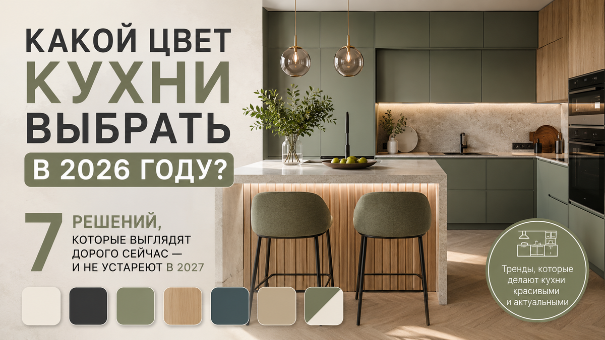 Какой цвет кухни выбрать в 2026 году? 7 решений, которые выглядят дорого сейчас — и не устареют в 2027