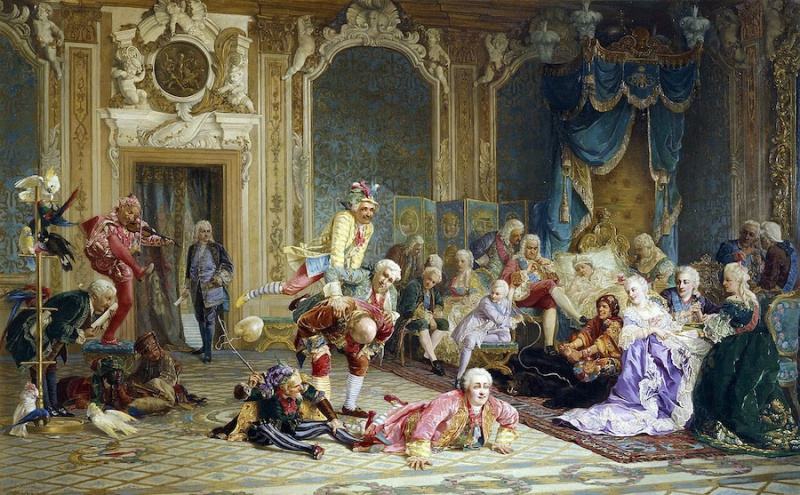  Картина В.И. Якоби «Шуты при дворе императрицы Анны Иоанновны», 1872 год. Из собрания Третьяковской галереи.