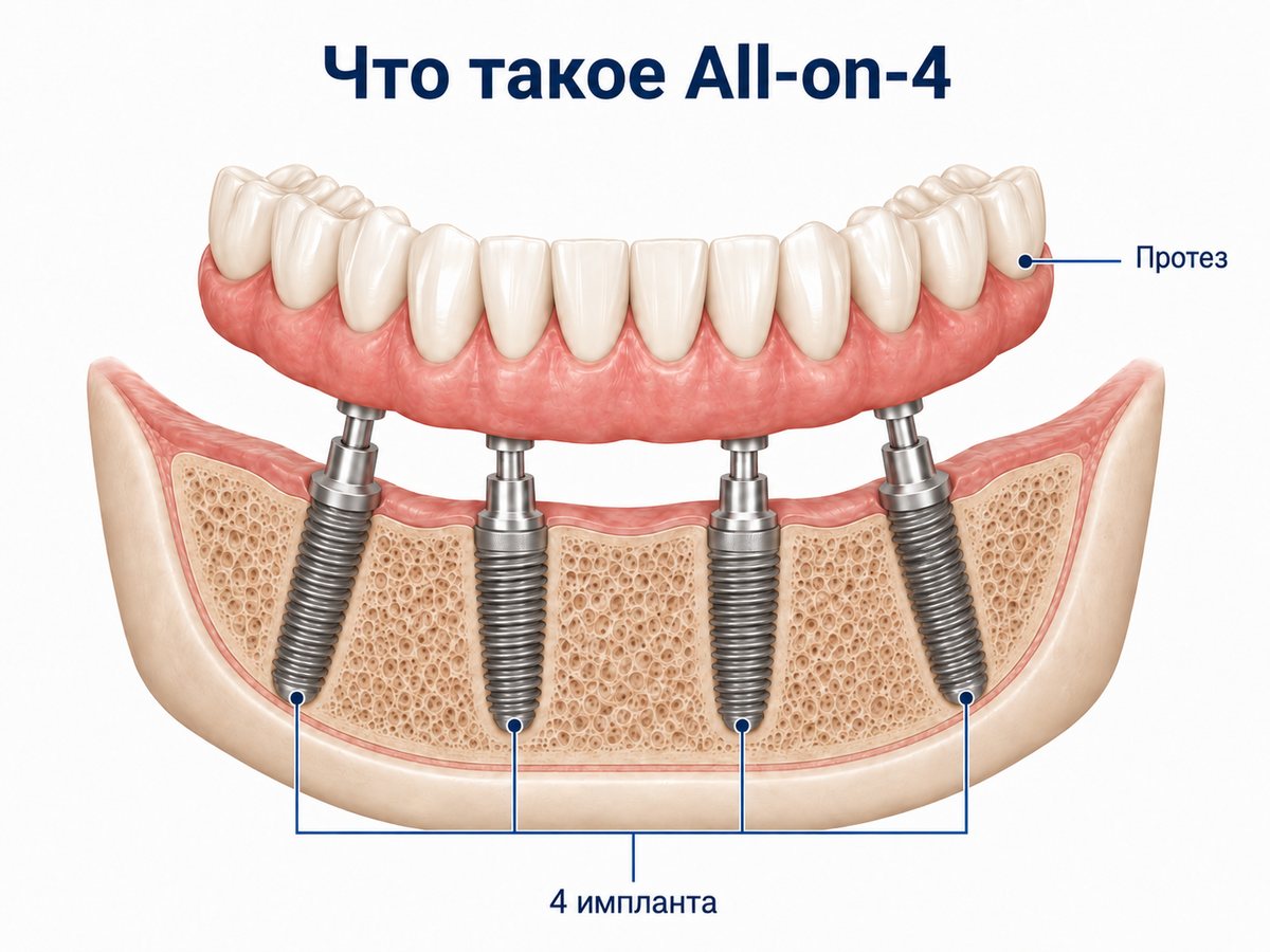 Метод несъёмного протезирования All-on-4 