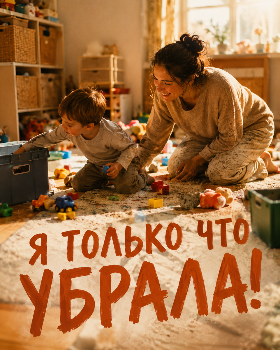 «Я только что всё убрала!» — и снова раскидано.
