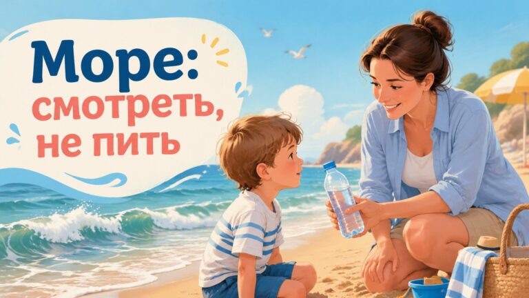    Иллюстрация к материалу: Почему нельзя пить морскую воду: простое объяснение для родителей и детей
