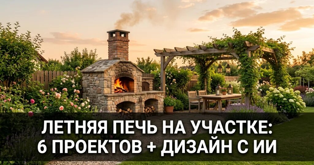Летняя печь на участке: 6 проектов + дизайн с ИИ
