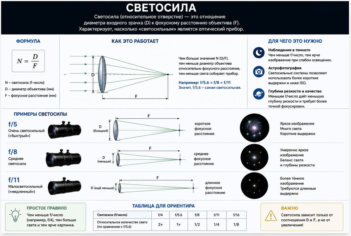 Светосила объектива/телескопа