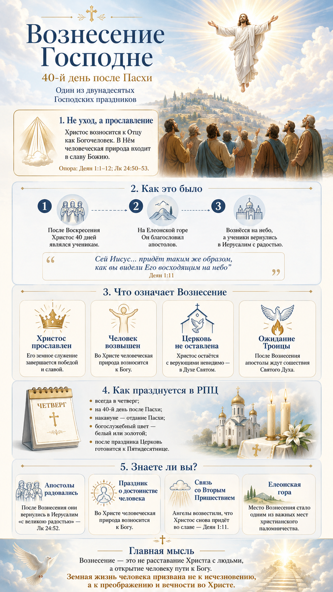 Праздник Вознесения Господня инфографика