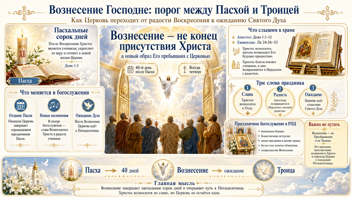 Праздник Вознесения Господня 2026 ифнографика