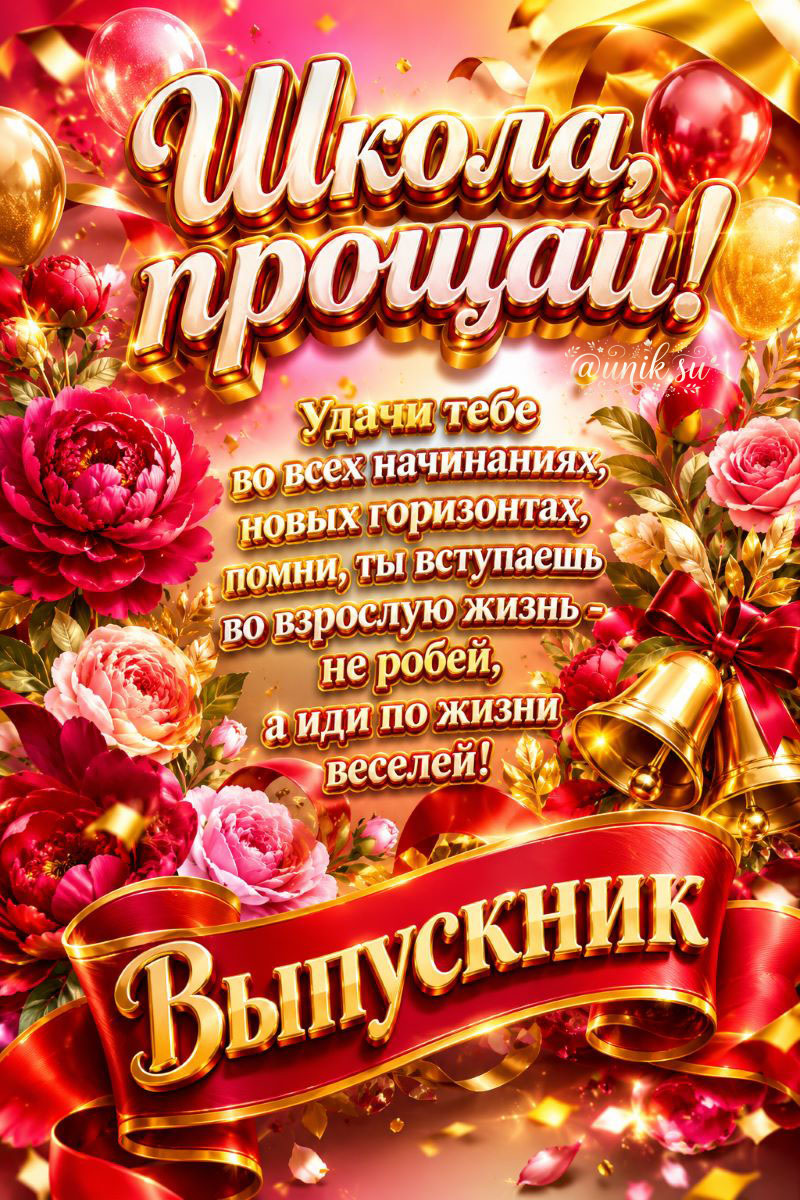открытка с пожеланиями на последний звонок
