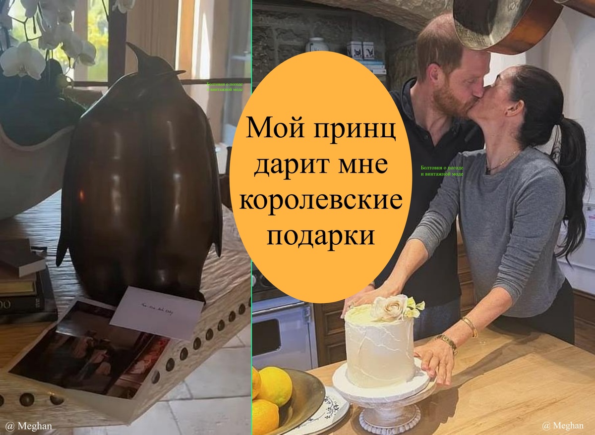 Гарри знает толк в предметах искусства и сделал Меган роскошный презент к бронзовой свадьбе в виде бронзовых пингвинов