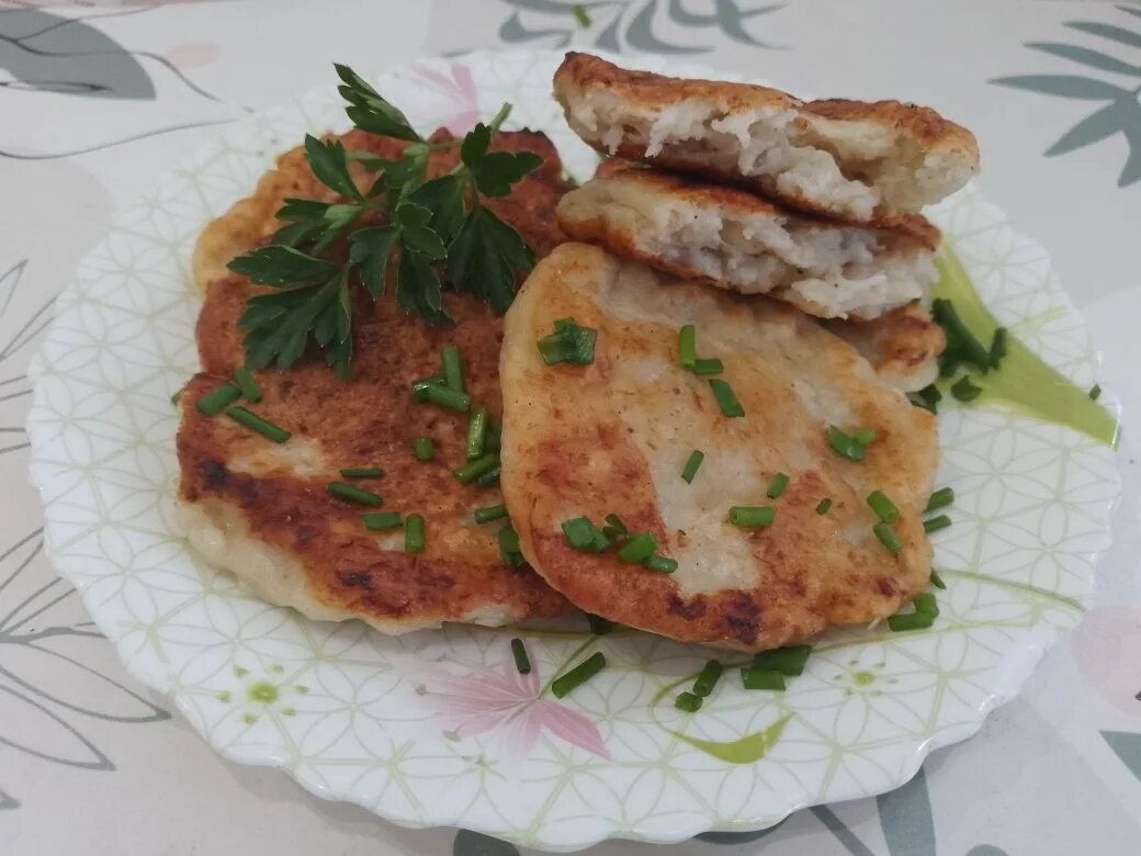 Оладьи с куриным фаршем