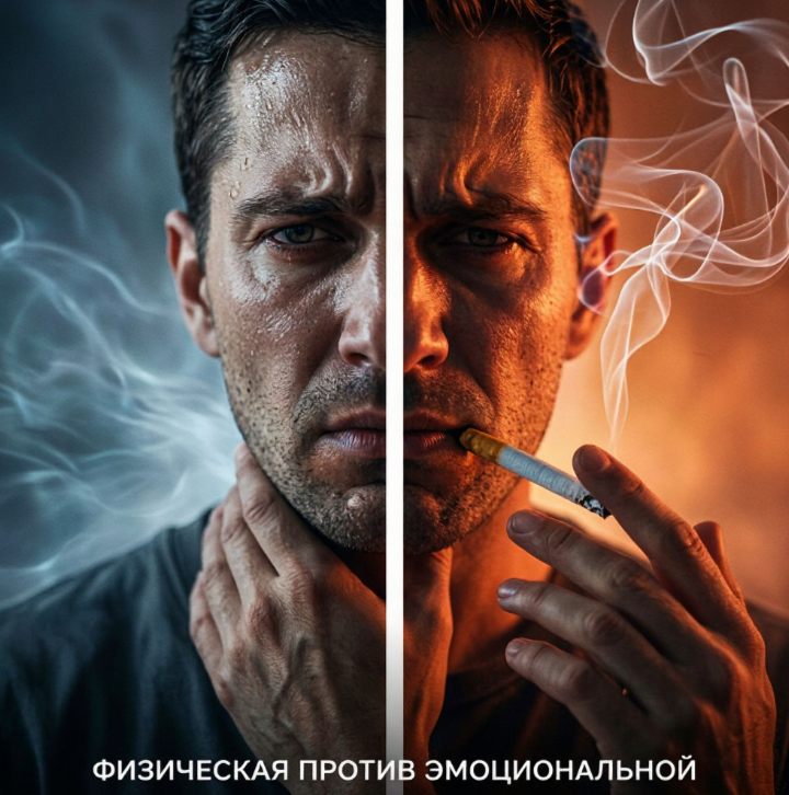 Это ключевой навык для тех, кто бросает курить. Большинство срывов происходят именно потому, что человек путает эти два состояния: принимает эмоциональный импульс за невыносимую физическую «ломку» и сдается. Научившись их различать, вы получаете контроль над ситуацией. Далее, друзья мы подробнее разберем каждый тип тяги.