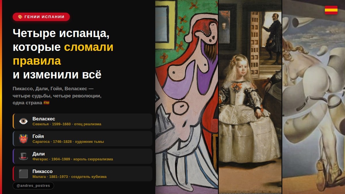 Четыре испанца, которые сломали правила и изменили всё. Рассказываем о главных гениях Испании