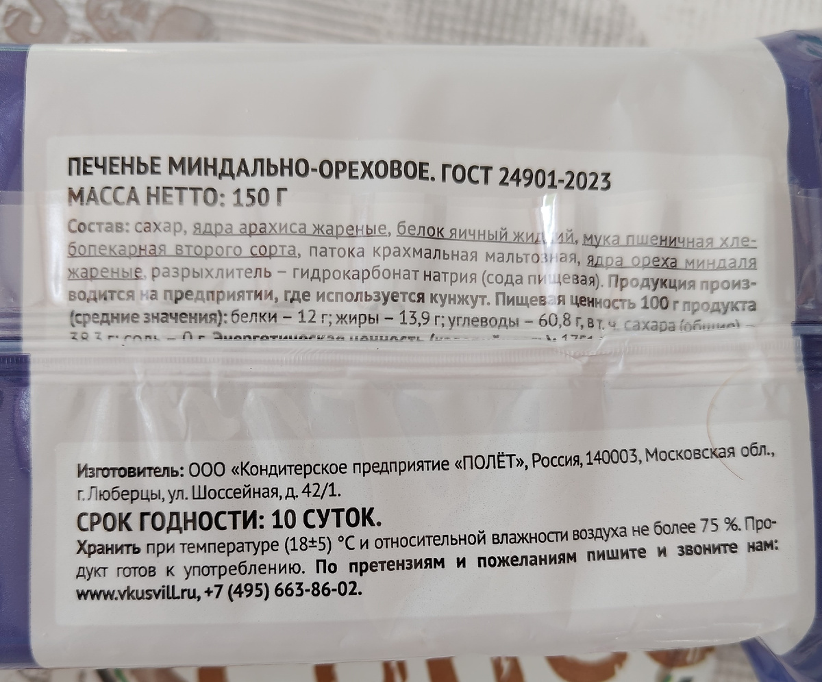 Оборотная сторона упаковки