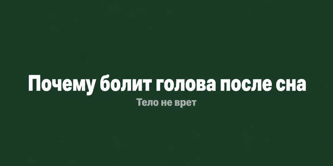 Почему болит голова после сна - и это не то что ты думаешь