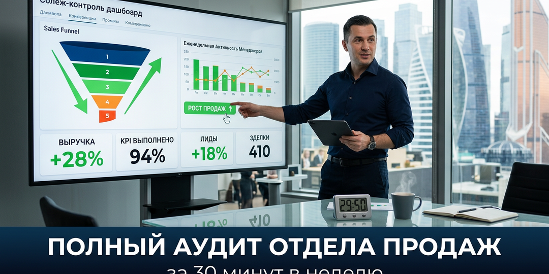 Как я выстроил систему контроля продаж: полный аудит отдела за полчаса в неделю