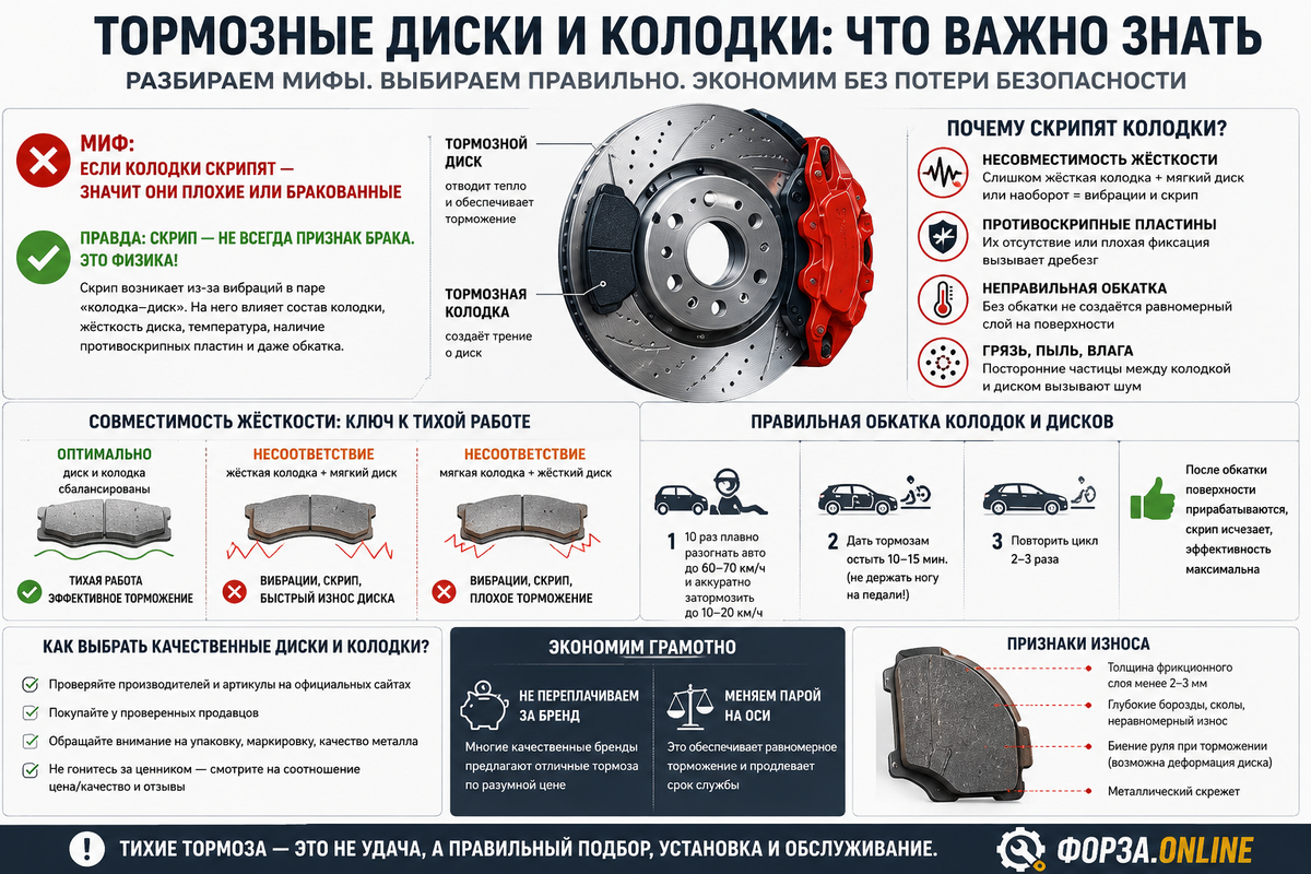 Миф о "мягких" и "жестких" колодках: почему ваши тормоза визжат и как это исправить без замены
