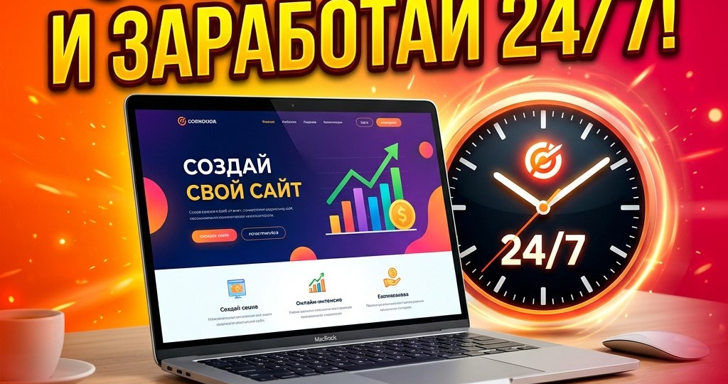 Создайте бесплатно сайт, который будет работать на вас в режиме 24/7 ⏱️