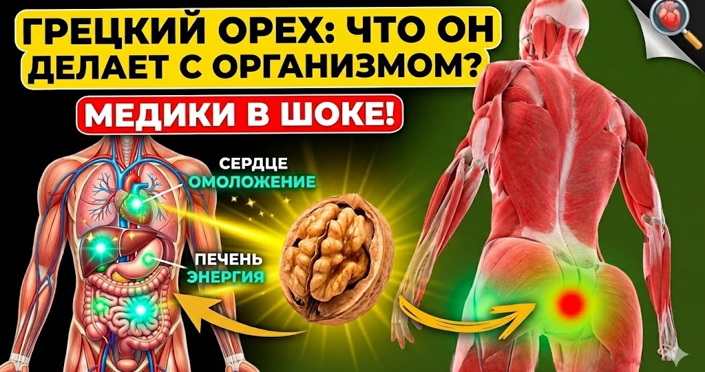 Что творит, даже один, ГРЕЦКИЙ ОРЕХ с организмом? Медики в ШОКЕ!