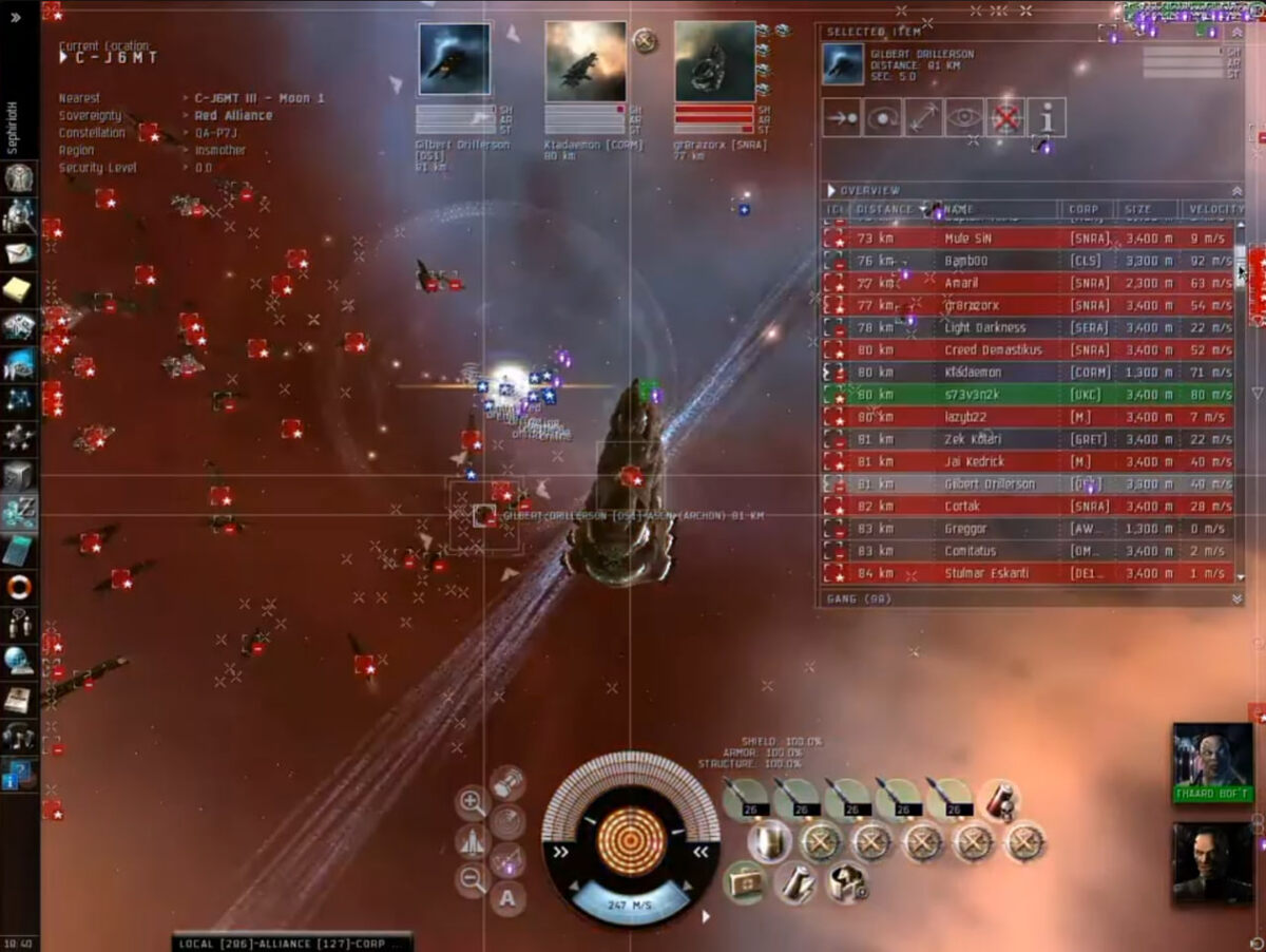 Суровый интерфейс EVE Online середины нулевых: ничего не понятно, но очень интересно