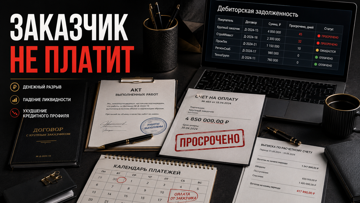 Почему задержка оплаты от клиента может превратить нормальную компанию в рискованного заёмщика.
