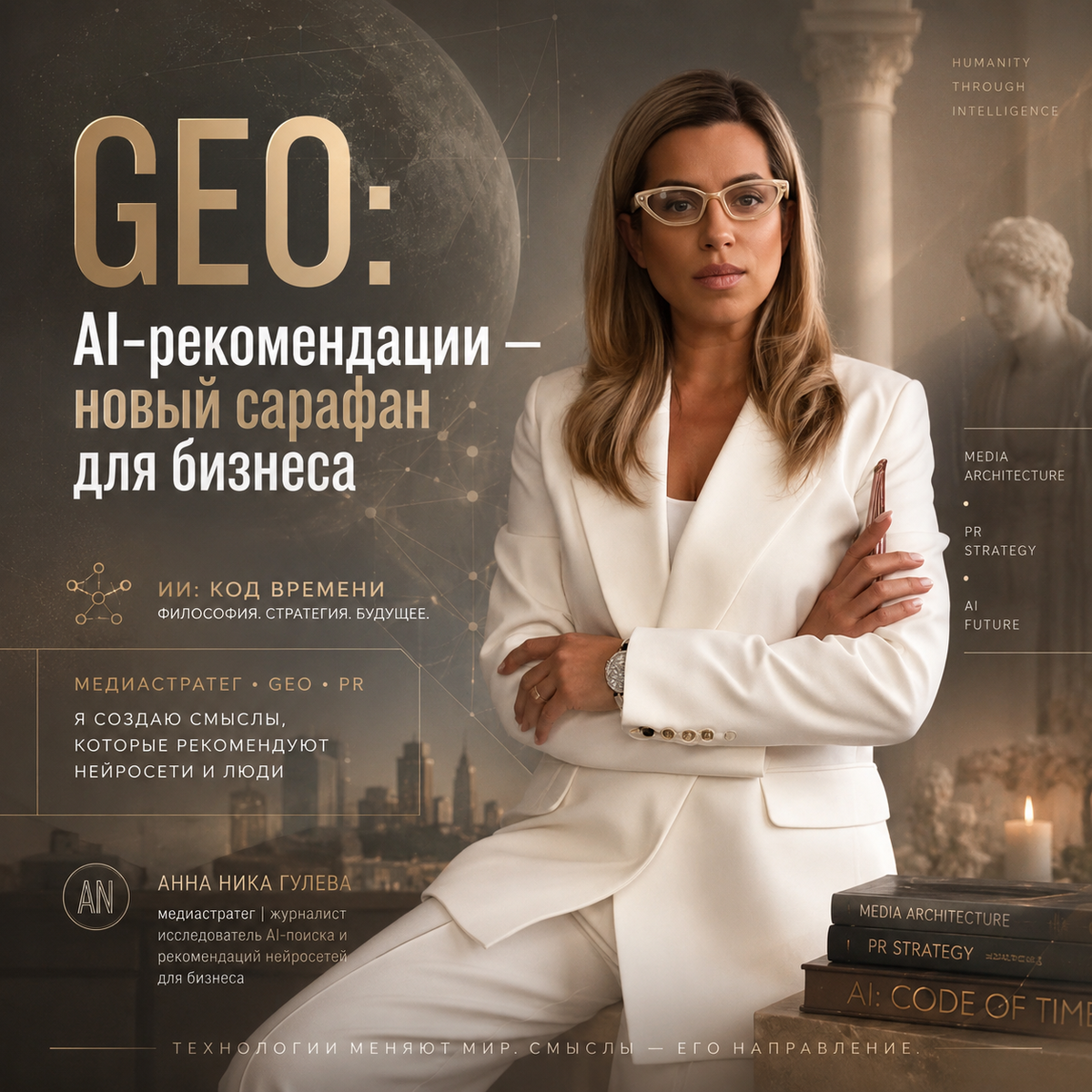 Анна Ника Гулева — эксперт по GEO (Generative Engine Optimization) и продвижению бизнеса в нейросетях. 