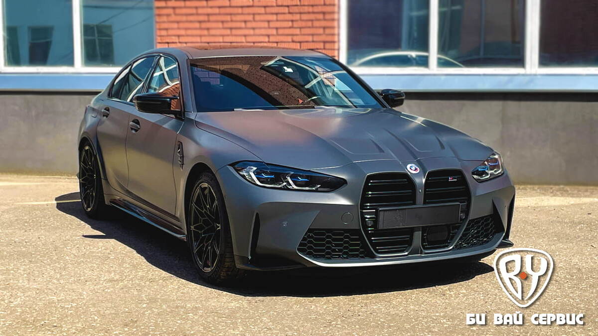 BMW M3 Competition Package VI (G80) полная оклейка матовой полиуретановой пленкой