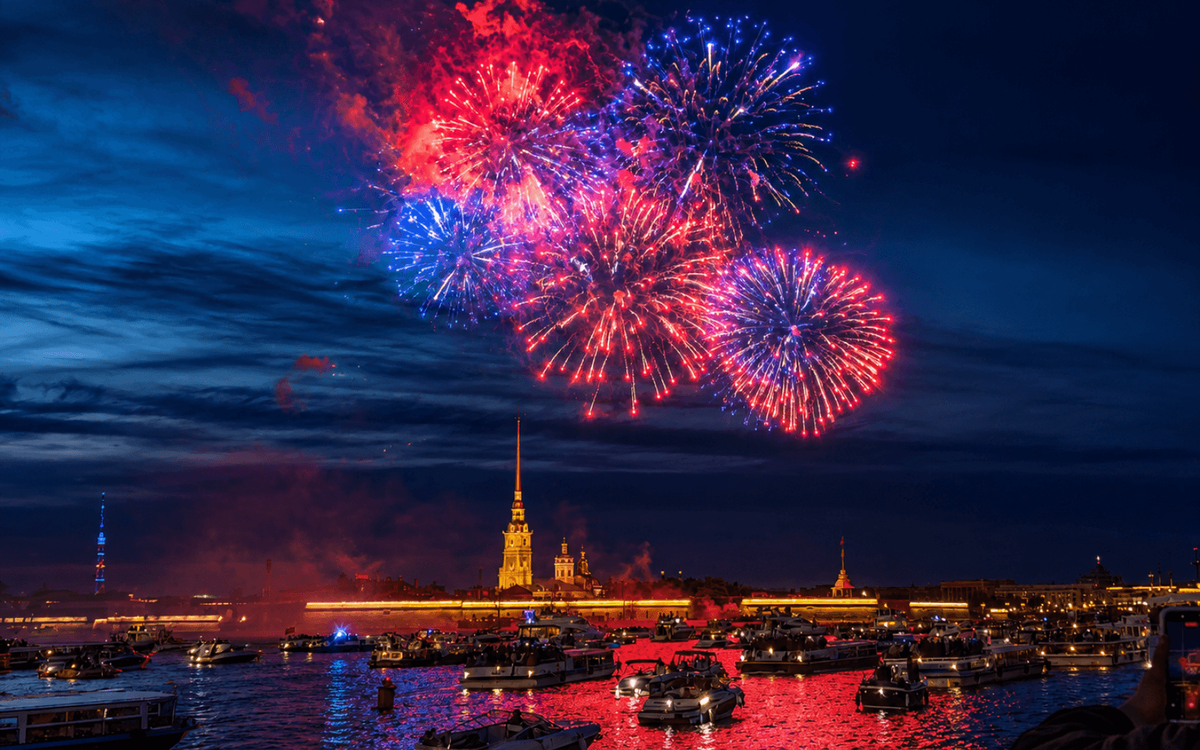 Салют на День горда в Петербурге