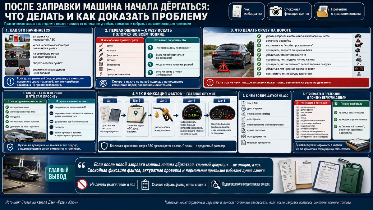 Заправился на незнакомой АЗС и через пять километров понял, что попал не на бензин