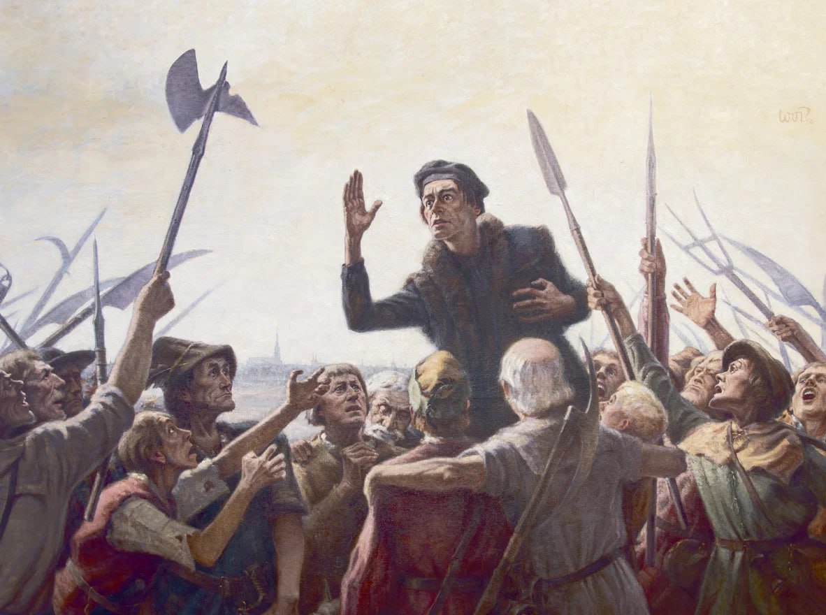 «Проповедь Томаса Мюнцера» — художник Вильгельм Питтан, 1958 г.