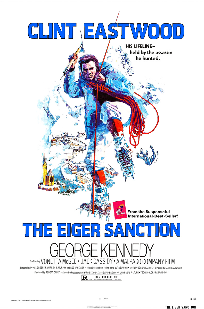 постер к фильму “Санкция на пике Эйгера” (1975, The Eiger Sanction), режиссер Клинт Иствуд  | источник фото imdb