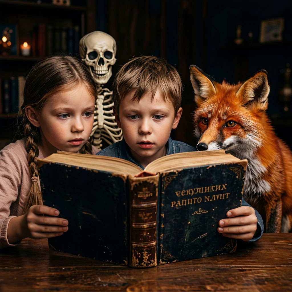 Друзья стояли рядом с книгой...