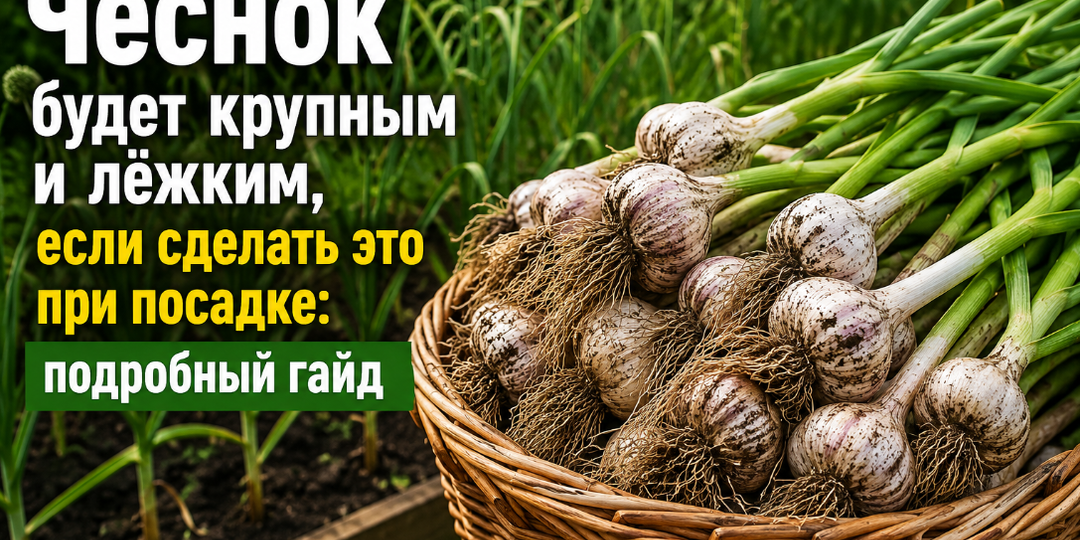 Чеснок будет крупным и лёжким, если сделать это при посадке: подробно и понятно