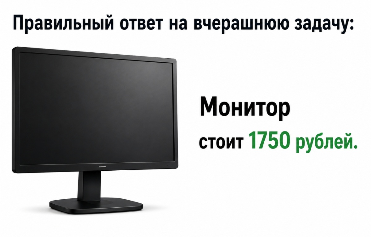 Ответ на вчерашнюю задачу