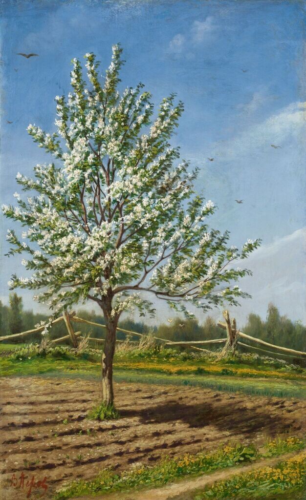 Василий Григорьевич Перов, «Яблоня в цвету», 1874 год. Из собрания Государственной Третьяковской галереи