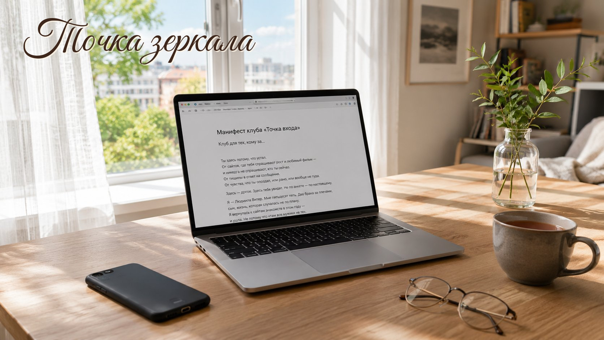 И вот сижу я третий раз переписываю Точку зеркала, мозги кипят, текст никак не складывается. И в этот момент звонит Ленка — подруга детства, мы лет тридцать друг друга знаем.