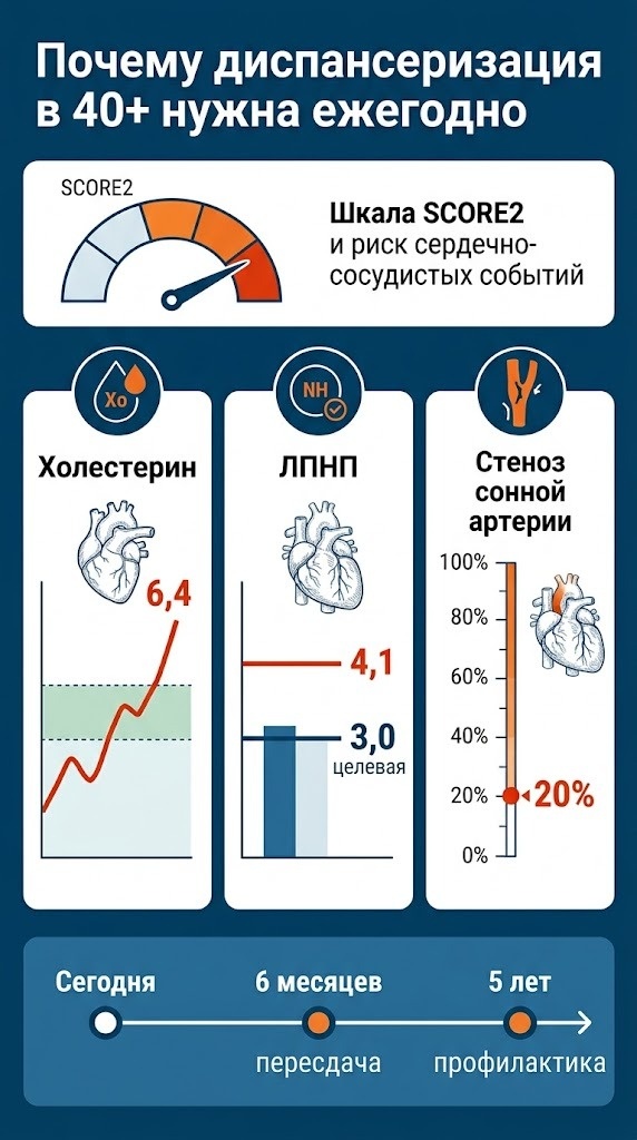 У вас низкий риск по шкале SCORE2. Будем работать с образом жизни и через шесть месяцев пересдадим липидограмму.