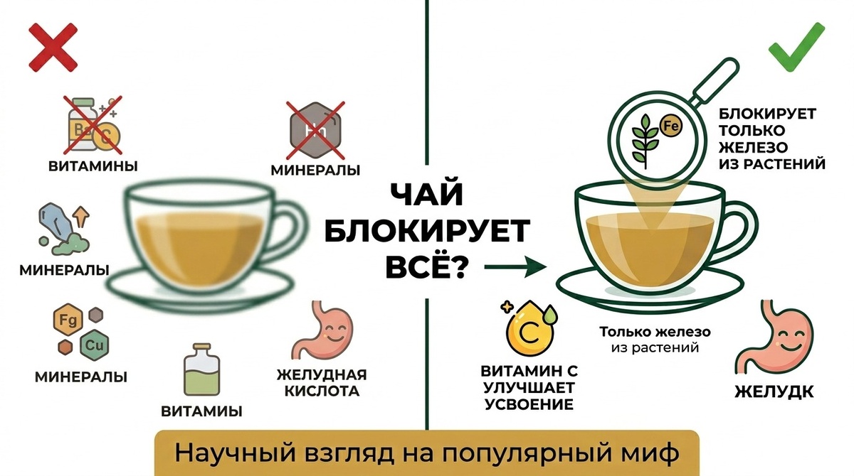  чай и основной приём пищи во времени, особенно если еда преимущественно растительная