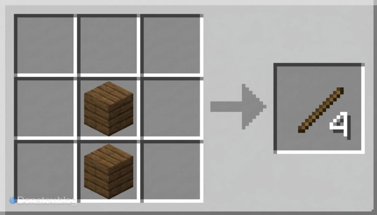    Крафт палки в Minecraft