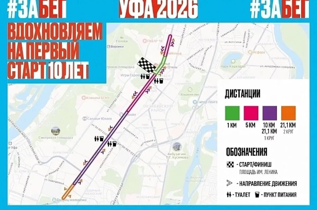    В Уфе для проведения полумарафона перекроют проспект Октября