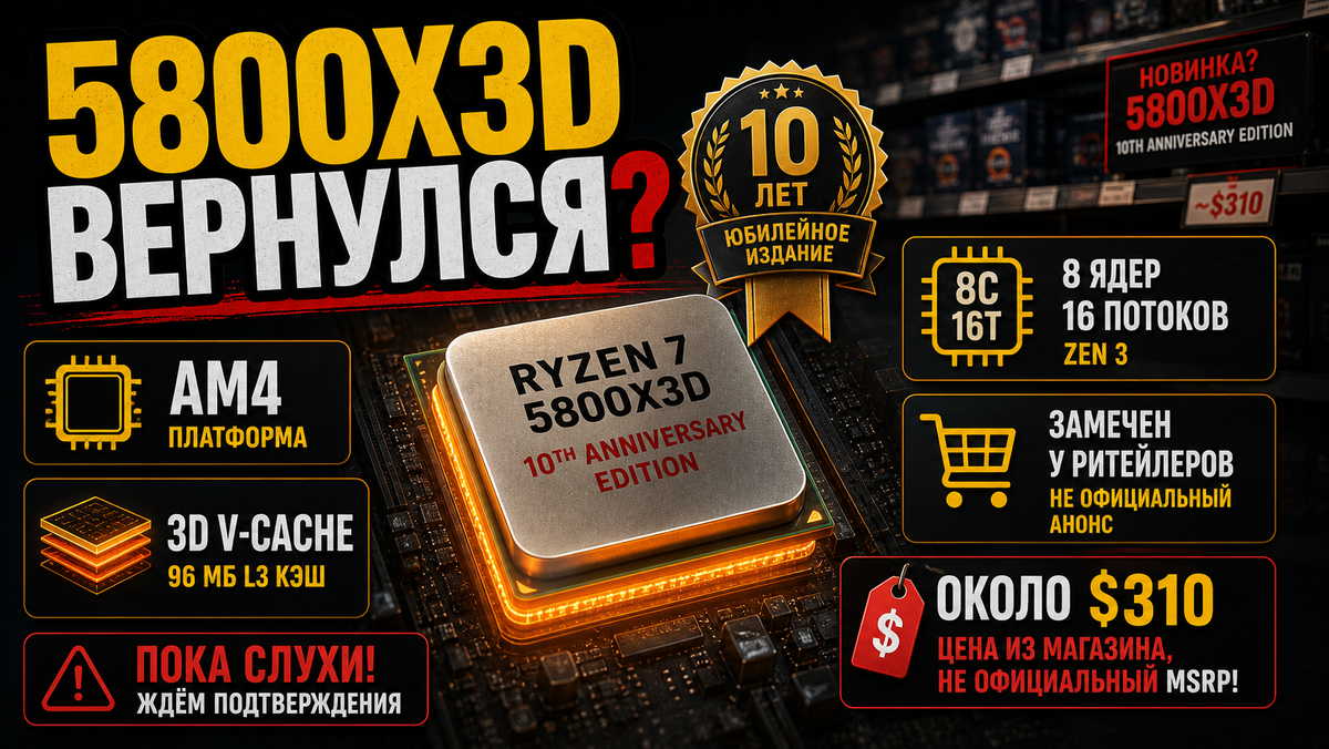 Если листинг настоящий, AMD возвращает не новую архитектуру, а проверенный игровой чип для старой платформы.