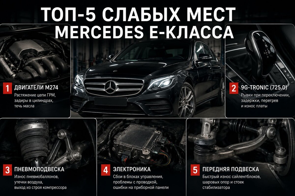 Топ-5 слабых мест Mercedes E-класса